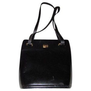 Vintage Bally Black Bucket Tote Leather Satchel